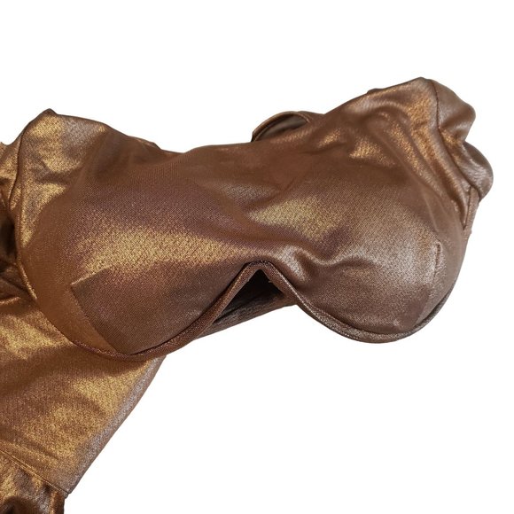 2/$35- Good American Mocha Foil Crop Top Women Size 0 - Picture 8 of 13